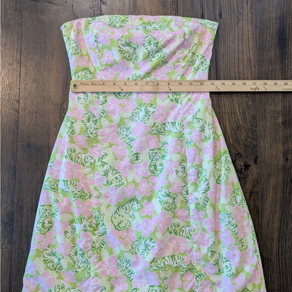 Vintage Lilly Pultizer Sabrina Tiger Floral Strapless Dress Size 4 - Picture 7 of 7